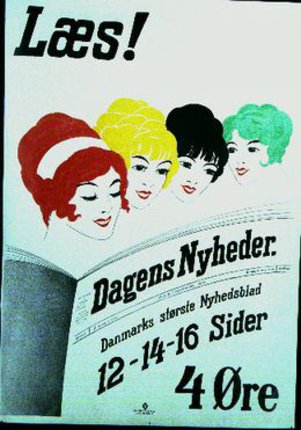 a poster with a group of women reading a book