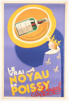 a poster with a bottle of wine