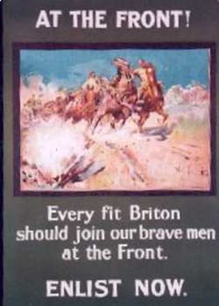 a poster with a picture of a group of men riding horses