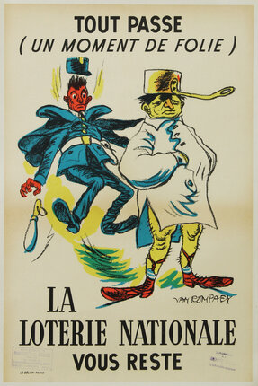 a poster of a man and a man running