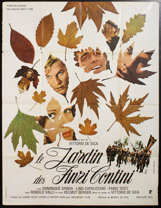 a poster with many leaves and faces