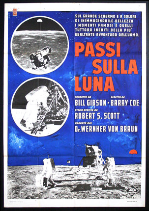 a poster of a man on the moon