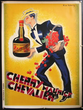 a poster of a man holding a bottle of cherry brandy