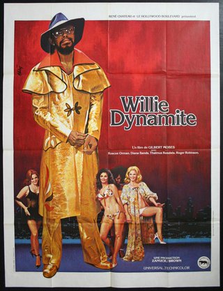 a poster of a man in a gold outfit
