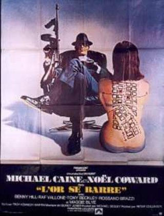 a movie poster of a man and woman sitting in a chair