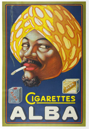 A man in a turban smokes an Alba cigarette.