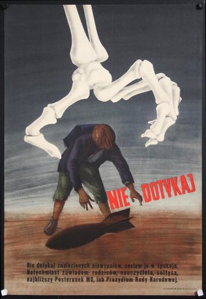a poster of a man falling off a large object