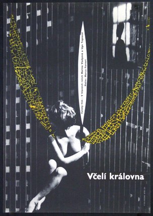 a poster of a woman sitting on a swing