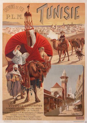 a poster of a camel ride