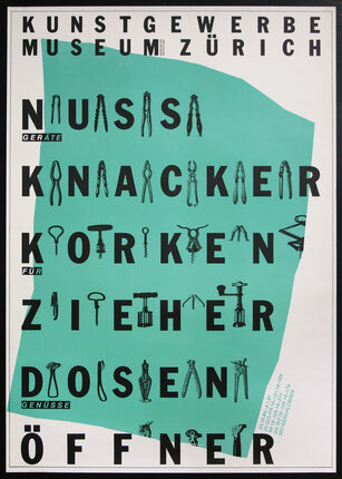 a poster with black letters and a green background