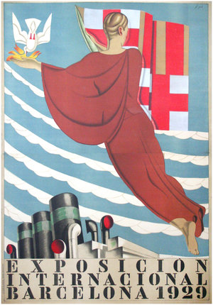 a poster of a woman in red