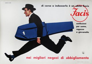 a man running with a large blue piece of clothing