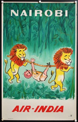 a poster with lions on it