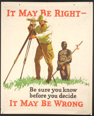 a poster of a man and a man with a telescope