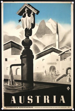 a poster of a man on a pipe