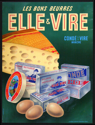 a poster of cheese and eggs