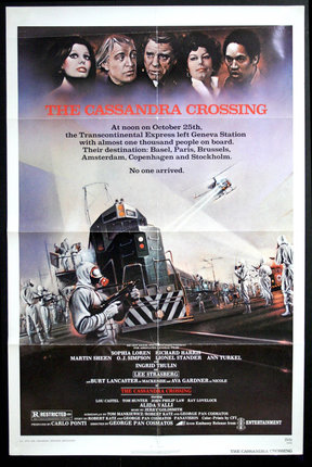 a movie poster of a train crossing