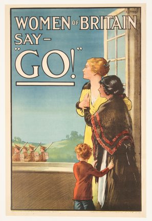 a poster of a woman and a child looking out a window