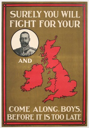 a poster with a map and a man in a uniform