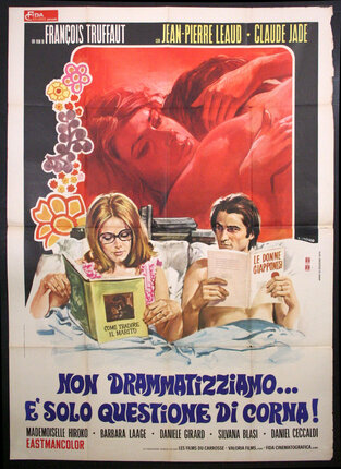 a poster of a man and woman reading