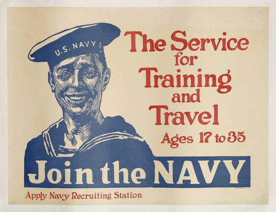a poster with a man in a sailor's hat