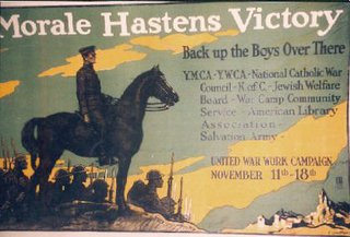a poster with a soldier riding a horse