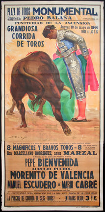 a poster of a bull fighting