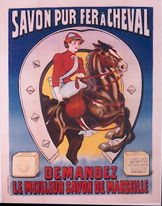 a poster with a horse and a person riding a horse