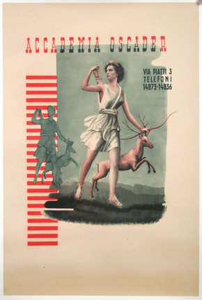a poster of a woman running with a deer