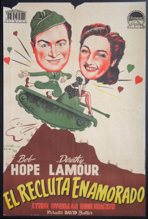 a poster of a man and a woman riding a tank