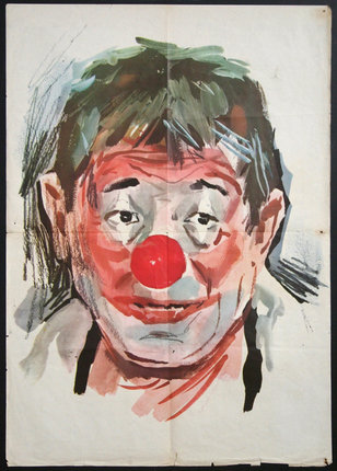 a clown with red nose