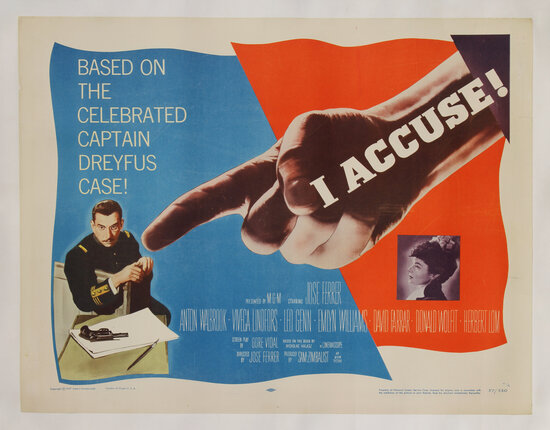 movie poster with a hand pointing at a man