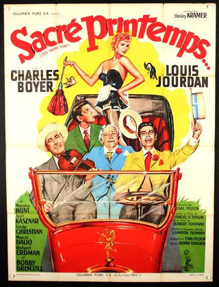 a movie poster of men in a car