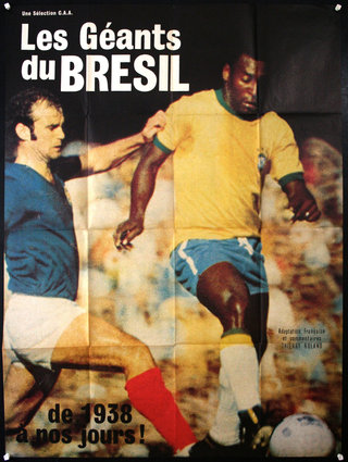 a poster of two men playing football