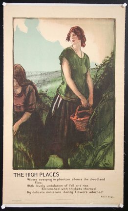 a poster of a woman carrying a basket