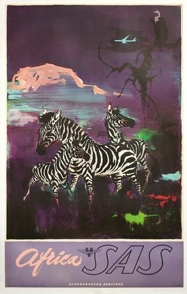 a poster of zebras in a field