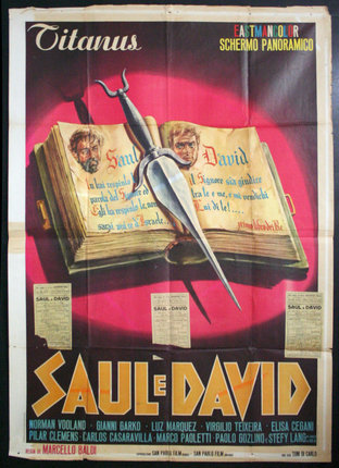 a poster of a book and a sword