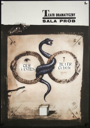 a poster with a snake and text