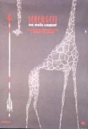 a poster of a giraffe