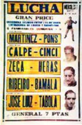 a poster of a wrestling match