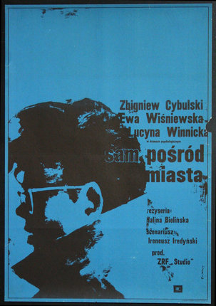 a poster of a man with glasses