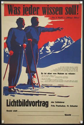 a poster of two men on skis