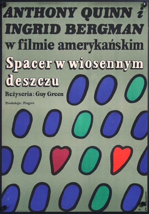 a poster with colorful circles and hearts