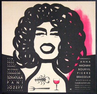 a poster of a woman with a glass of wine
