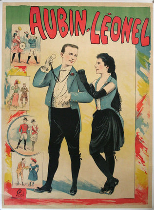 a poster of a man and a woman