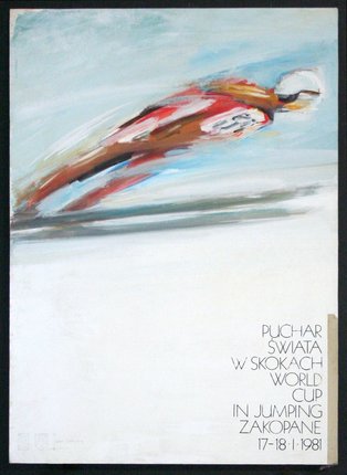 a poster of a man jumping