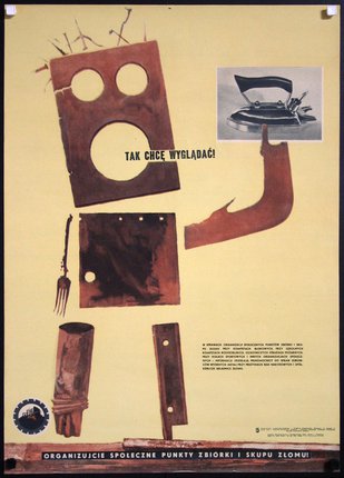 a poster with various pieces of metal