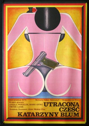 a poster of a woman with a gun