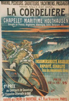 a poster of a man on a boat