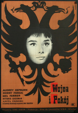 a poster of a woman with a black and white face